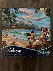Ceaco Disney Thomas Kinkade: Mickey And Minnie Hawaii Puzzle - 750 Piece -.... Like new - just completed puzzle and all...