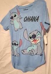 Stitch and Lilo Blue Tshirt Juniors size xsmall Disney.