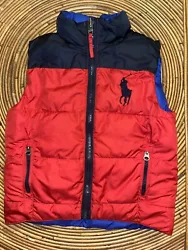 Polo Ralph Lauren Toddler Size 2 Blue Red Down Reversible Puffer Vest. This vest is perfect to add extra warmth to your...