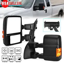 Driver Left Side Tow Mirror Power Heated for 08-16 Ford F250 F350 F450. -Heated, Power Defog Defrost. -Power Adjusted...