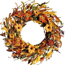 Each autumn wreath is handmade and season storage. The wreath may be squeezed by the box, adjust the branches to expand...