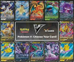 Pokemon V: Choose Your Card! Pokemon V cards are the latest high-end rarity Pokemon Cards. With very high HP and...