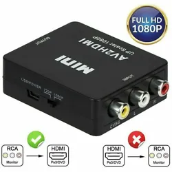 The MINI AV2HDMI converter is a universal converter for analog composite input to HDMI 1080p (60HZ) output. Support...