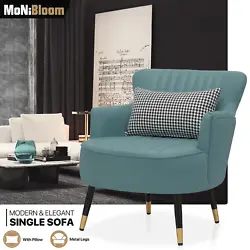 This single sofa chair is designed for comfort and style with its armrest and cushioned seating. Its solid wood frame...
