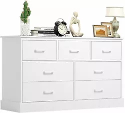 7 large drawers, sturdy cabinet, classic style, get rid of clutter and create atmosphere！. Color Modren White.