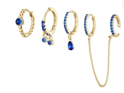 4 Sets of Huggie Stacker Earrings and 1 16