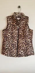 NEW Charter Club Ladies L Leopard Print Puffer Vest Jacket. Beautiful vest, warm and not overly bulky. Front pockets...