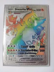 Carte Pokémon Dracaufeu Vmax Shiny Argent En excellent état avec son étui Envoi soigné et rapide