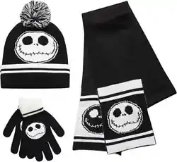 HIGH QUALITY: Made with durable and skin-friendly fabric, this Nightmare Before Christmas 3-piece winter set features a...