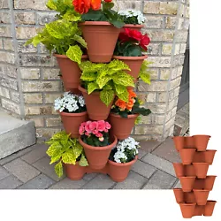 Take your container gardening to the next level with this 3 or 6 tier Vertical Planter in Clay Color. This stackable...