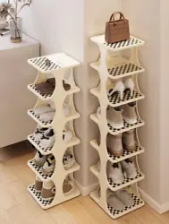 This modern 4-layer shoe storage rack is a great way to organize your shoes. The rack has four shelves that can hold up...