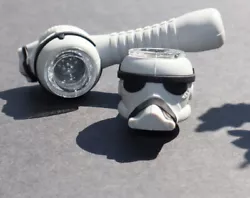 Collectible Grey Star Wars Storm Trooper Silicone Hand Smoking Pipe W/ Glass Bowl. Condition is 