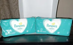 Pampers Sensitive Baby Wipes Fragrance Free 2 packages with 52 Wipes New, Unopened  Total 104 Wipes