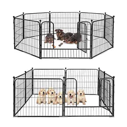 🐶 This 8 individual panels pet playpen can be disassembled into a flat and compact size for easy storing or...