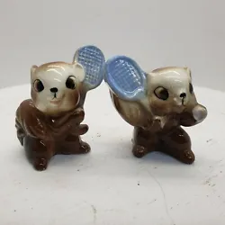 Squirrels With Tennis Rackets Salt And Pepper Shakers Vintage. These cute little guys are are ready for a game. They...