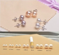 S925 Sterling Silver Freshwater Pearl Stud Earrings. S925 Sterling Silver 3-12mm Pearl Stud Earrings. Material :AAAA+...