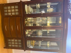 dark oak china cabinet.