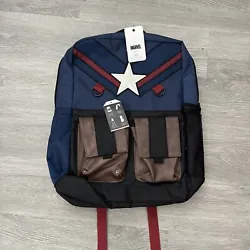 Bioworld Marvel Captain America Elevated Basic Backpack Bookbag New Wit Tags.