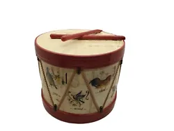 William Sonoma Twelve Days Of Christmas Drum Cookie Jar. This is in very nice pre-loved condition. It has a spot on the...