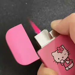 The lighter has a subtle sparkly pink color to it.
