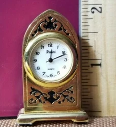 Solid Brass Small Desk Top Clock - runs, keeps time, new battery. Condition is 