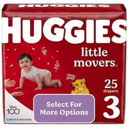 At Huggies, we know a comfy baby is a happy baby, and thats why Huggies Little Movers Baby Diapers are our best fitting...
