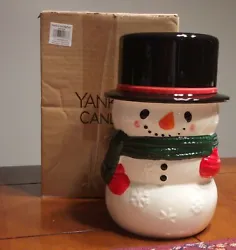 New Yankee Candle Winter Holiday Snowman Large Jar Candle Holder - or can be used as Cookie Jar.  10