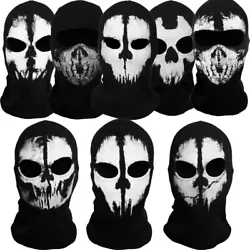 Balaclava Skull Ghost Full Face Mask Military Cosplay Windproof Halloween Gift. It can be used as full face cover or...