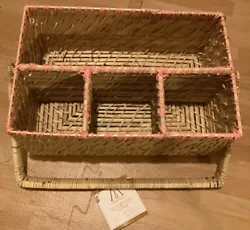Woven Rattan Utensil Napkin Caddy Holder PIcnic Table Basket. Comes from smoke free pet free home