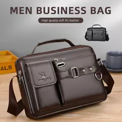 Mens Leather Casual Business Shoulder Bag Crossbody Bag Sling Bag Waterproof Messenger Bags Briefcase  ...