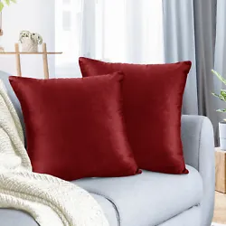 Set of 2 Throw Pillow Cover Solid Velvet Sofa Throw Cushion Covers.