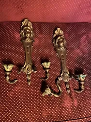 Antique gilded wood wall candles holders angels putti. I got this very old pieces from Venice Italy. The shipping from...