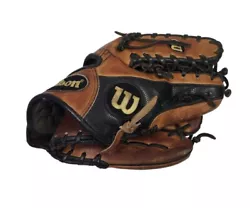 In good, broken-in condition. Initials written on wrist. See pictures for condition.   Wilson A2000 11.5