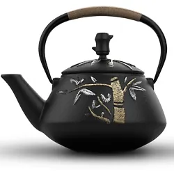 Unique Hand Painted Bamboo Pattern - Our Japanese tea kettle looks stunning with a unique bamboo pattern which is hand...