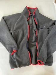 Patagonia Mens Full Zip Gray Fleece Made In USA Long Sleeve.
