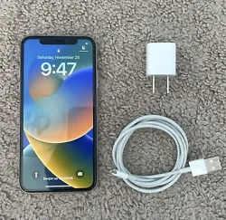 iPhone X Unlocked 64gb. Includes charger and charging adapter as shown in pictures. Phone is ready to use and is very...
