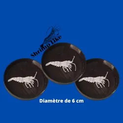Coupelle de nourrissage crevettes diamètre 60 mm environ avec rebord 1cm Fabrication artisanale logo Shrimp Like ...