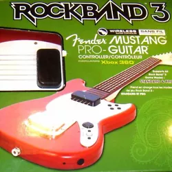 Guitare Fender Mustang pour Xbox 360. Guitare Fender Mustang pro pour Xbox 360. La boite est complète, mais présente....