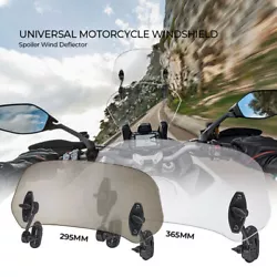 Adjustable windshield, fixed on the above of original windshield, heightening for better head protection rider safety....