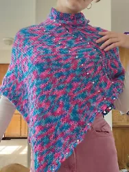 knitted hand made poncho.