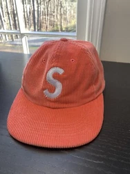 Supreme S Logo Cap Peach Deadstock SS15 Brand New Never Worn Hat Camp One Size corduroy.Perfect hat for spring or...