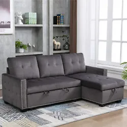 Functional : Pull out sleeper +Storage chaise+Removable cushions. It can be used as an ordinary sectional Sofa with a...