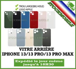 Vitre arrière Trou LARGE (BIG HOLE ) avec le Logo Apple pour iPhone 13, 13 PRO, 13 PRO MAX. - Allez-y petit à petit...