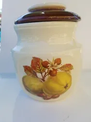 Vintage McCoy Fruit Festival Cookie Jar #1123 USA. Width is jar opening, height is base to lid. No chips or cracks. Age...