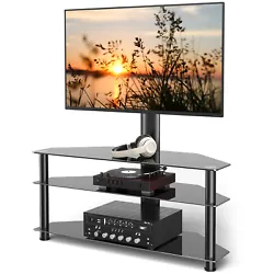 The Corner tv stand with Swivel Mount can update your oringnal TV base, also can instead of a wall mount TV bracket but...