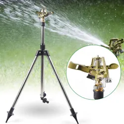 The sprinkler is easy to use and can be moved at will, with an angle range from 15° to 360°. Tripod material:...