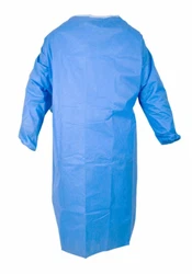 Level 1 Blue Disposable Isolation Gowns PPE. ONE SIZE FITS ALL, Elastic Cuff, Latex Free.