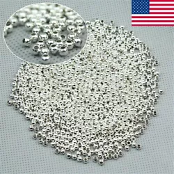 Shape: Round Ball. 100Pcs Round Beads. Material: Silver Plated. Due to the difference between different monitors, the...