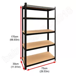 5 Tier Shelf, and capable of holding 175kg per shelf, max load 875kg. 5 Tier Shelf ① H 150 x W 70 x D 30 Cm Approx. 5...
