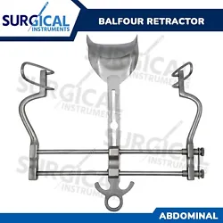 Balfour retractor is a self retaining abdominal wall retractor with various deep and shallow blades that can be...
